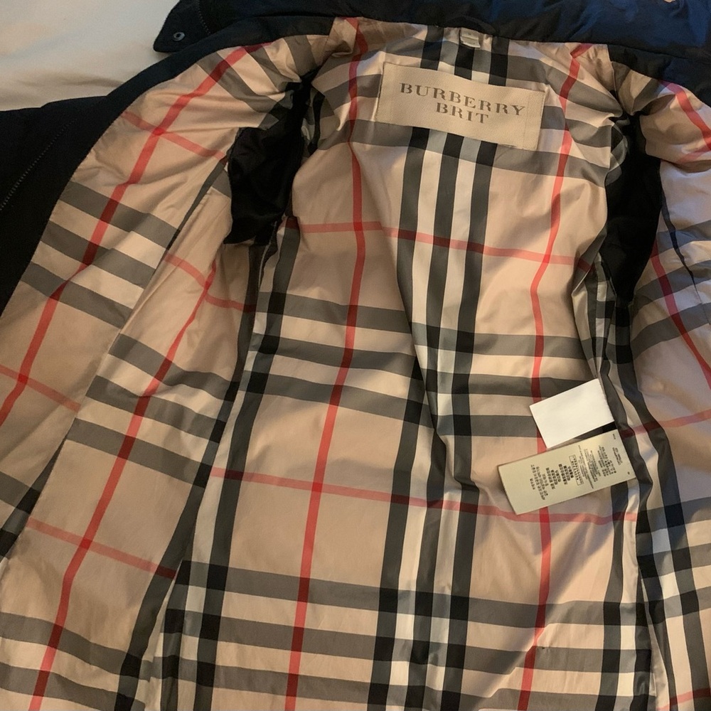 Burberry Black Puffer Jacket High Collar Quilted Design